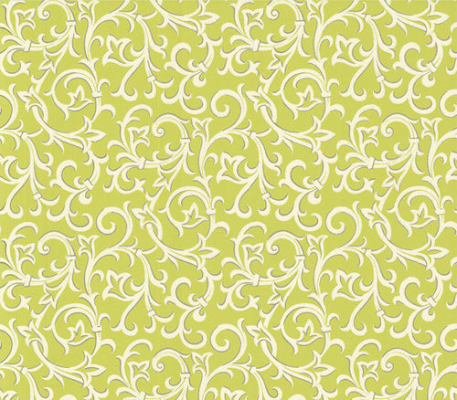 Brodsworth Lime Green Luxury Patterned Wallpaper