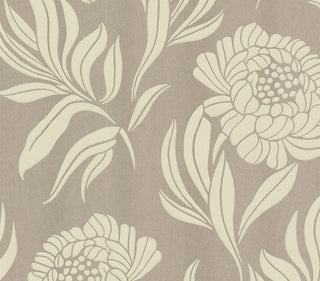 Chatsworth Taupe Metallic Luxury Floral Wallpaper