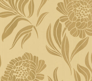 Chatsworth Gold Luxury Floral Wallpaper