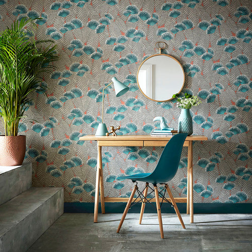 Clarice Cantaloupe Green Luxury Art Deco Wallpaper