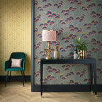 Clarice Jet Black Luxury Art Deco Wallpaper