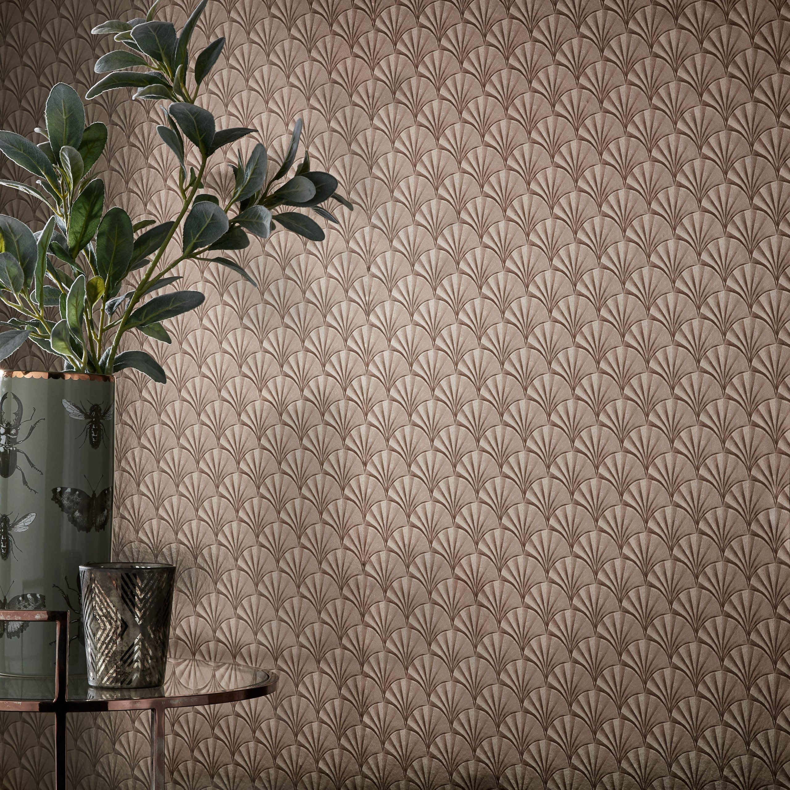 Elodie Burnished Gold Luxury Foil Wallpaper