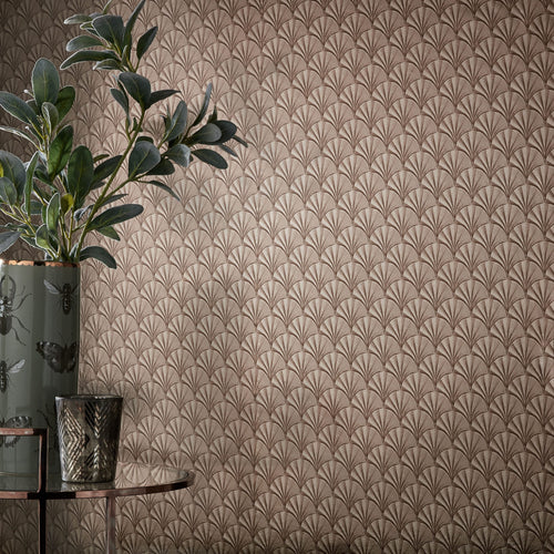 Elodie Burnished Gold Luxury Foil Wallpaper