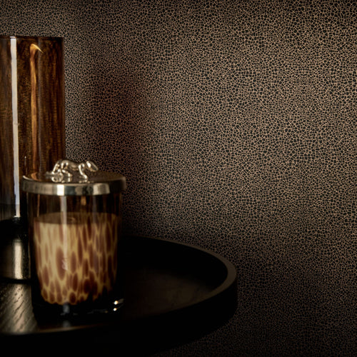 Emile Jet Black Luxury Crackle Wallpaper