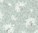 Fairhaven Duck Egg Blue Luxury Floral Wallpaper