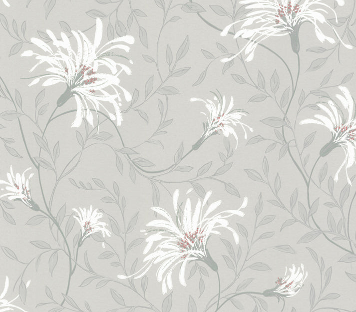 Fairhaven Grey Luxury Floral Wallpaper
