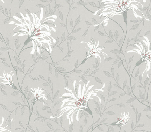Fairhaven Grey Luxury Floral Wallpaper