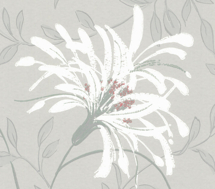 Fairhaven Grey Luxury Floral Wallpaper