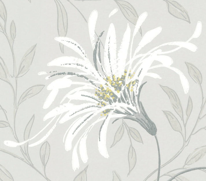 Fairhaven Grey Luxury Floral Wallpaper