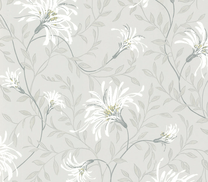 Fairhaven Grey Luxury Floral Wallpaper