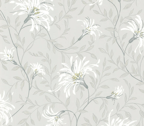 Fairhaven Grey Luxury Floral Wallpaper