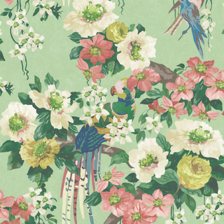 V&A Floral Serenade - Verde Green Wallpaper