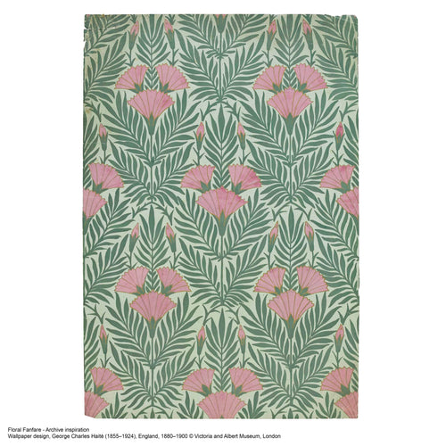 V&A Floral Fanfare - Coral Wallpaper