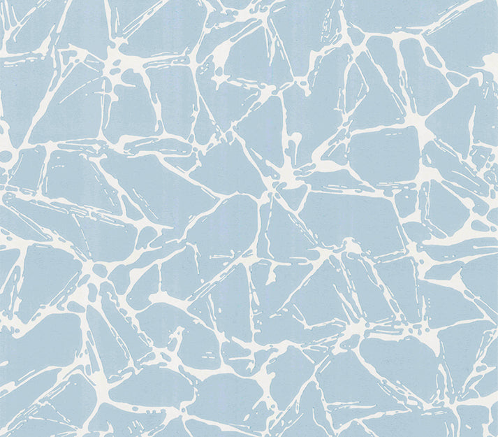 Glaze Denim Blue Luxury Geometric Wallpaper