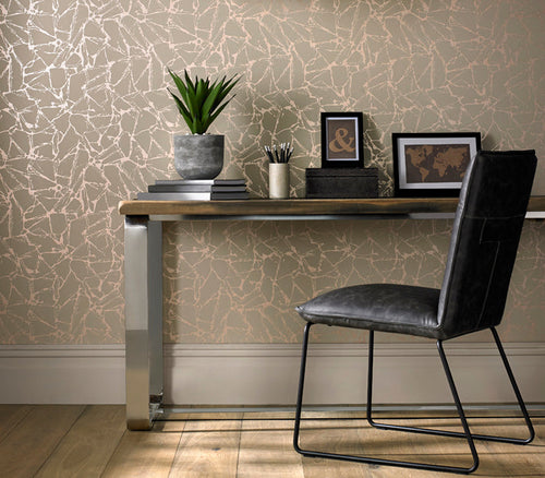 Glaze Coral Copper Luxury Geometric Wallpaper