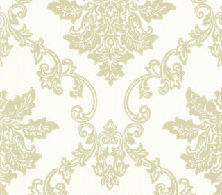 Hampton Ivory Cream Luxury Damask Wallpaper