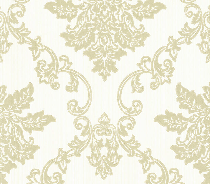 Hampton Ivory Cream Luxury Damask Wallpaper