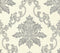 Hampton Silver Luxury Damask Wallpaper