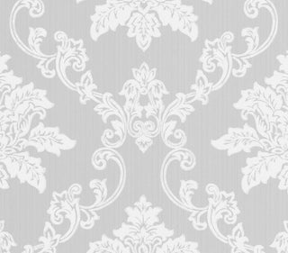 Hampton Grey Luxury Damask Wallpaper