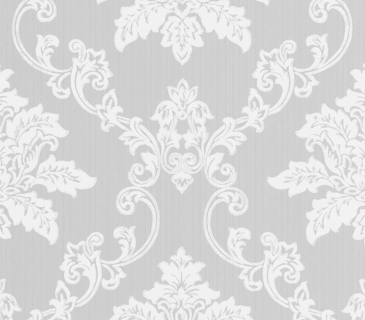 Hampton Grey Luxury Damask Wallpaper