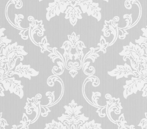 Hampton Grey Luxury Damask Wallpaper