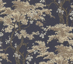 Harewood Navy Blue Luxury Chinoiserie Wallpaper
