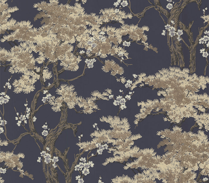 Harewood Navy Blue Luxury Chinoiserie Wallpaper