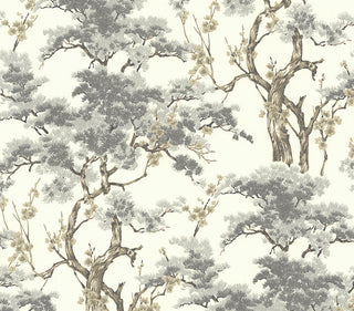 Harewood Grey Luxury Chinoiserie Wallpaper