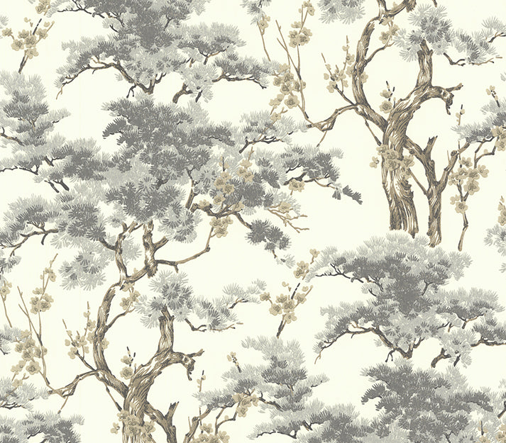 Harewood Grey Luxury Chinoiserie Wallpaper