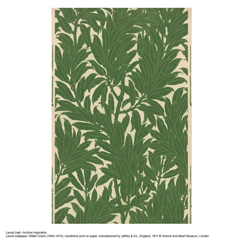 V&A Laurel Leaf - Natural Wallpaper