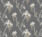 Leonora Grey Luxury Floral Wallpaper