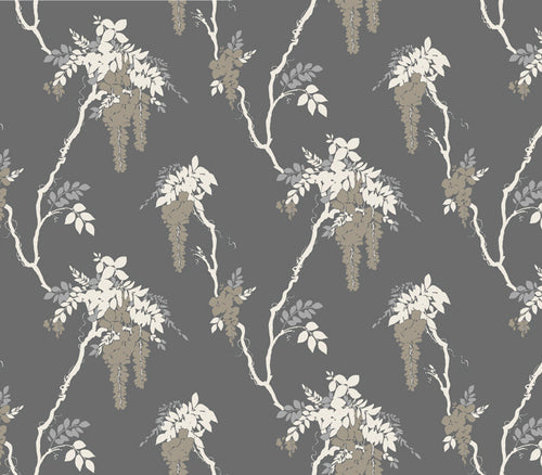 Leonora Grey Luxury Floral Wallpaper
