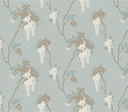 Leonora Teal Green Luxury Floral Wallpaper