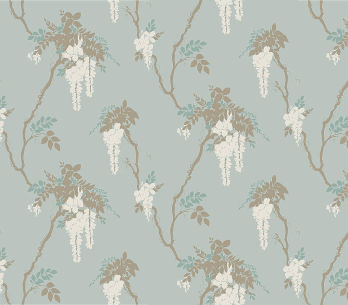 Leonora Teal Green Luxury Floral Wallpaper