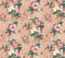 Madama Butterfly Coral Rose Gold Luxury Floral Wallpaper
