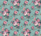 Madama Butterfly Teal Green Luxury Floral Wallpaper