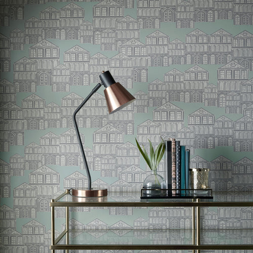 Maison Neo Mint Green Luxury Patterned Wallpaper