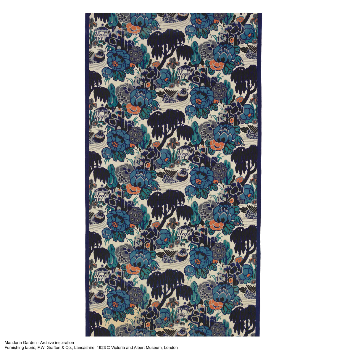 V&A Mandarin Garden - Mist Blue Wallpaper