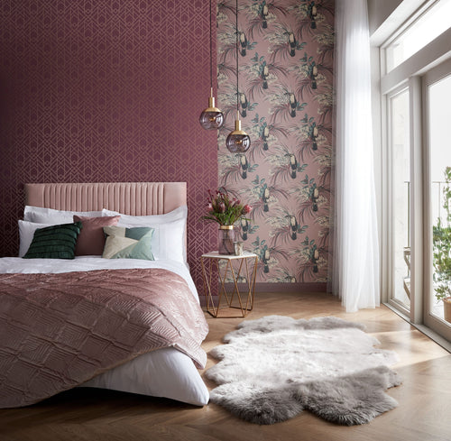 Le Toucan Rose Pink Luxury Bird Wallpaper