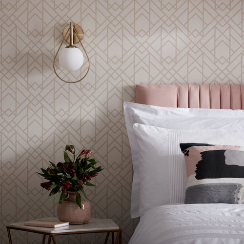 Metro Sand Neutral Luxury Geometric Wallpaper