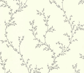 Milton Silver Luxury Leaf Wallpaper