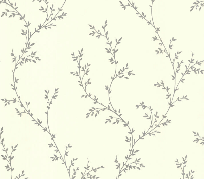Milton Silver Luxury Leaf Wallpaper