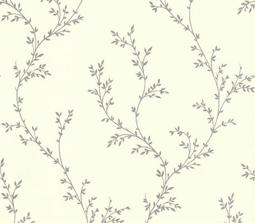 Milton Silver Luxury Leaf Wallpaper