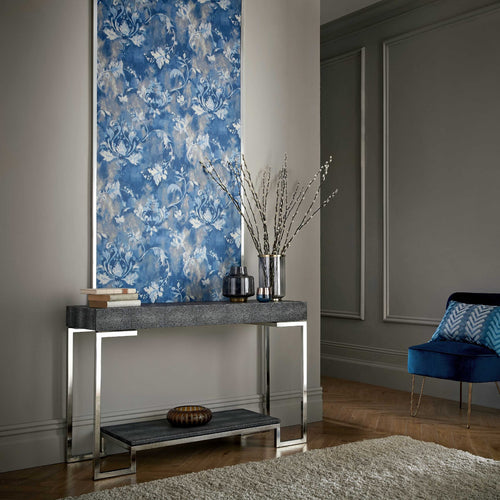 Ornamenta Indigo Blue Luxury Damask Wallpaper