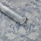 Ornamenta Pewter Grey Luxury Damask Wallpaper