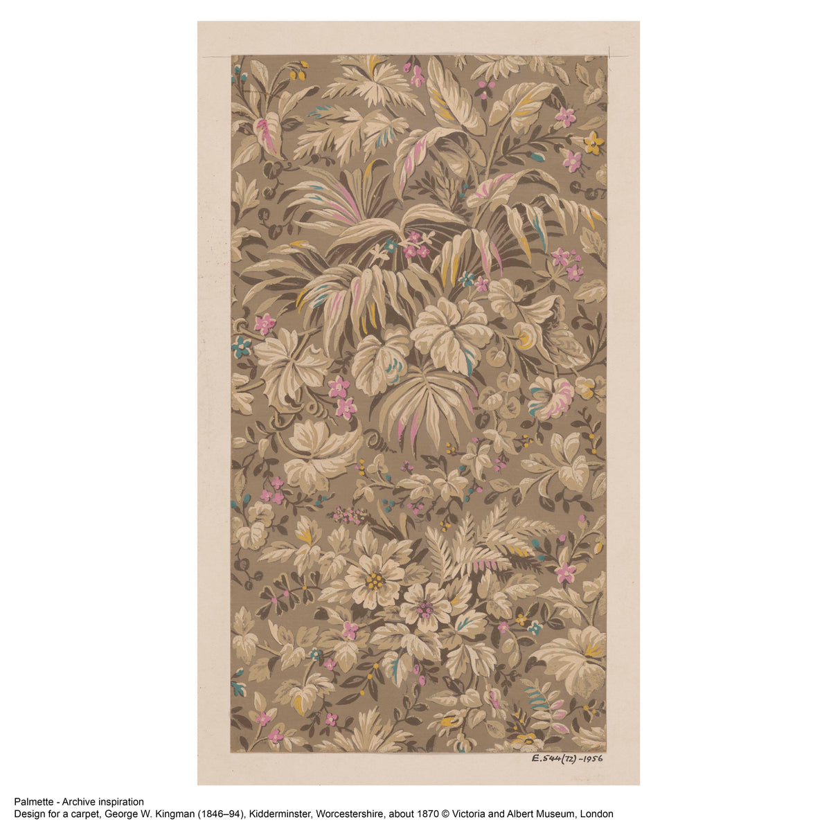 V&A Palmette - Clay Brown Wallpaper