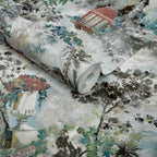 Pavilion Fern Green Luxury Toile Wallpaper