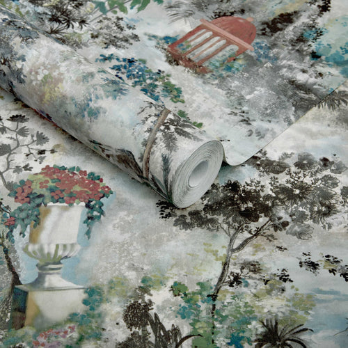 Pavilion Fern Green Luxury Toile Wallpaper