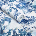 Pavilion Lupin Blue Luxury Toile Wallpaper