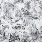 Pavilion Stone Grey Luxury Toile Wallpaper